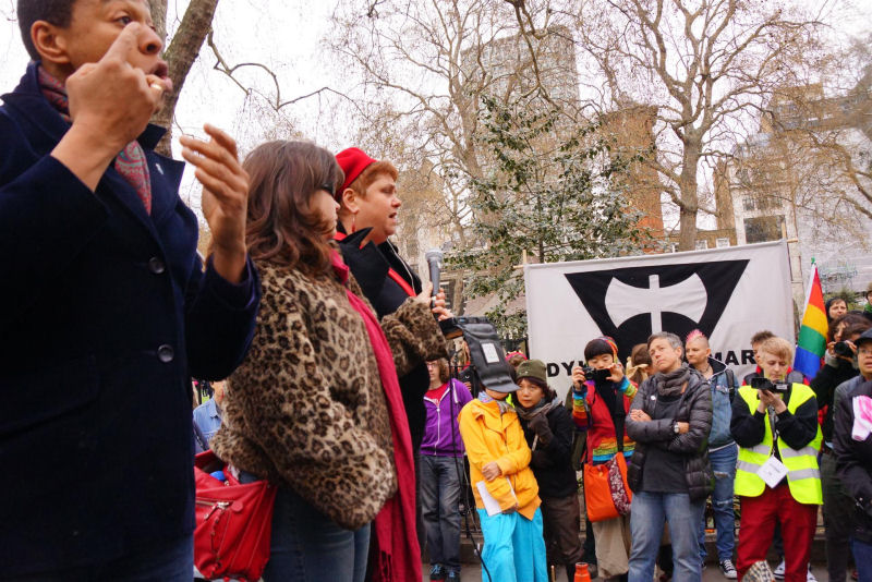 Kirsten Hearn Speaking at a March